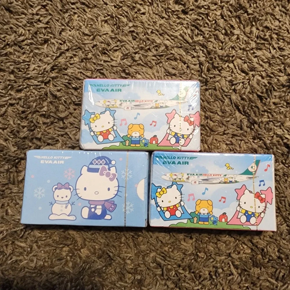 3 Taiwan EVA AIR SANRIO‎ CHARACTER Hello Kitty Playing card deck 1974, 2012